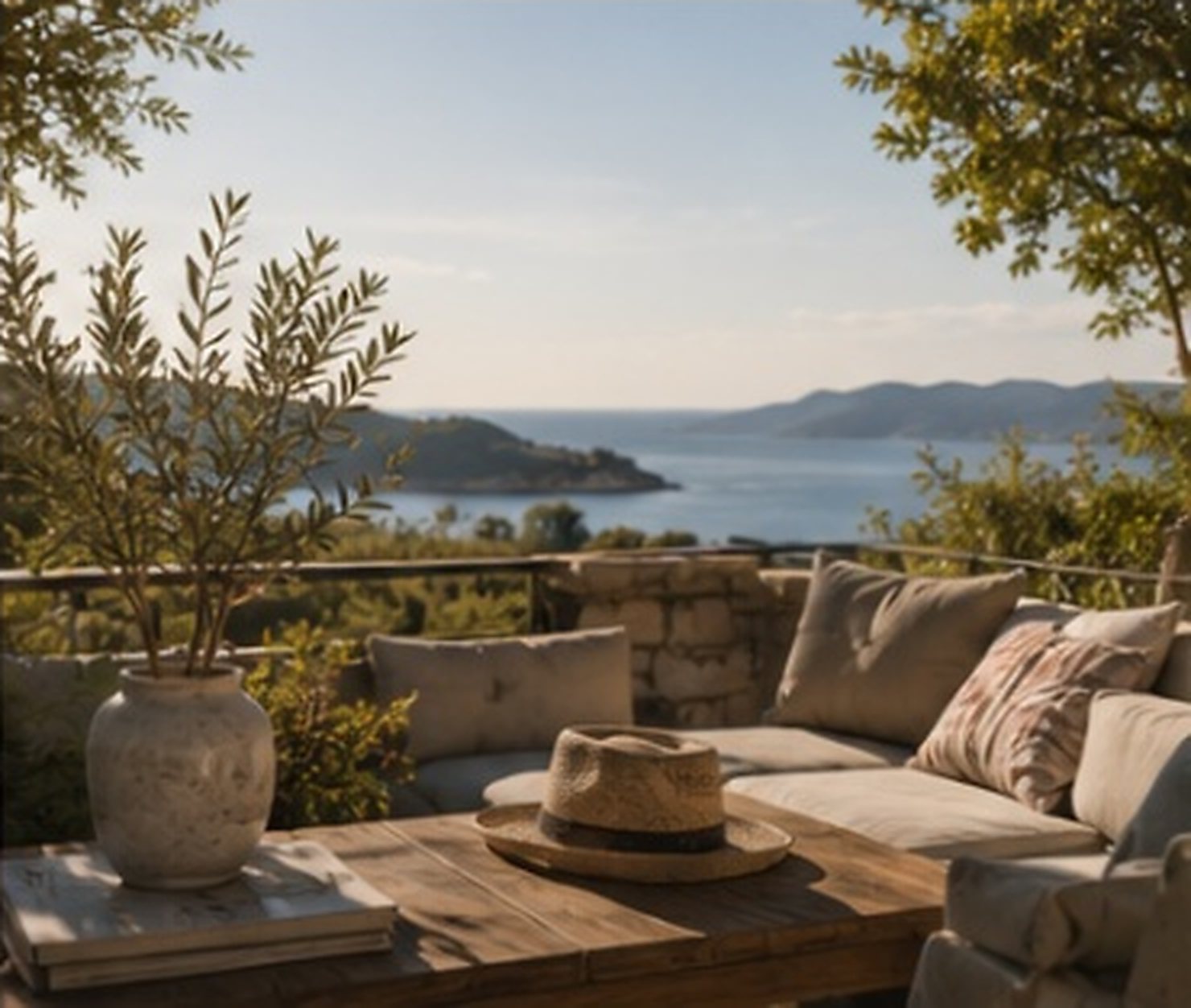 Une terrasse méditerranéenne ouverte sur la mer
