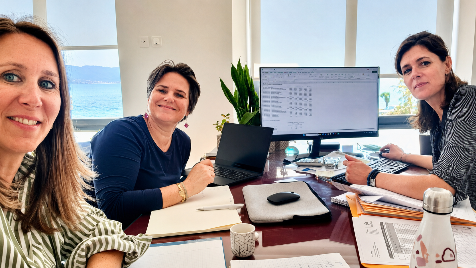 Les dirigeantes des trois cabinets réunies à Ajaccio pour leur point de travail